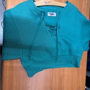 PINK Victoria's Secret Teal V-Neck Sweater